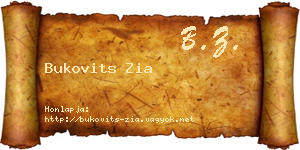 Bukovits Zia névjegykártya